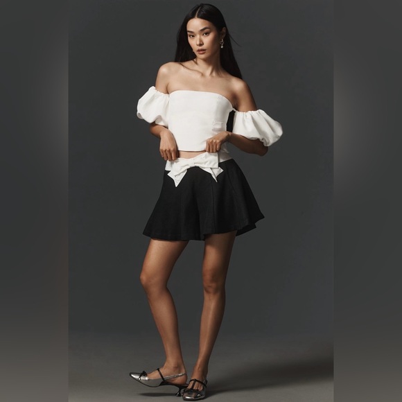 Anthropologie NWTMaeve Paneled Skirty Shorts in Black8